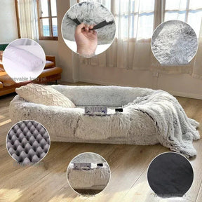 Plush Round Dog Bed - Winter Warm Sponge Pet Mattress and Kennel Supplies