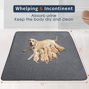 Extra Large Washable Dog Pee Pads - Reusable Waterproof Pet Mats for Puppy Training and Whelping Playpens