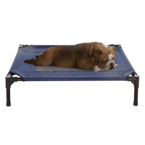 30X24 Portable Elevated Pet Bed with Non-Slip Feet - Dog Bed for Pets up to 50Lbs (Blue)