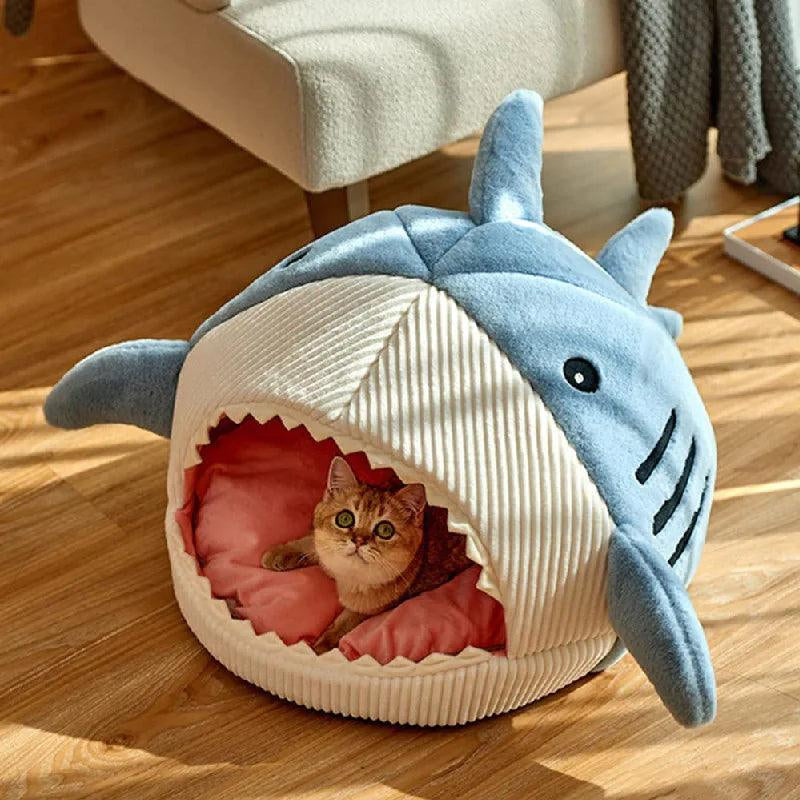 Premium Plush Shark-Shaped Pet Bed