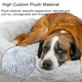 Plush Round Dog Bed - Winter Warm Sponge Pet Mattress and Kennel Supplies