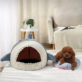 Premium Plush Shark-Shaped Pet Bed