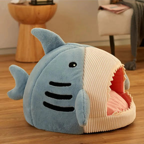 Premium Plush Shark-Shaped Pet Bed