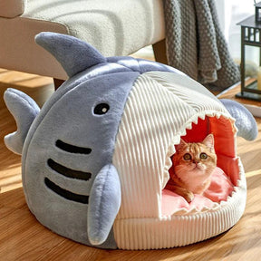 Premium Plush Shark-Shaped Pet Bed