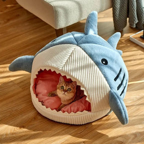 Premium Plush Shark-Shaped Pet Bed