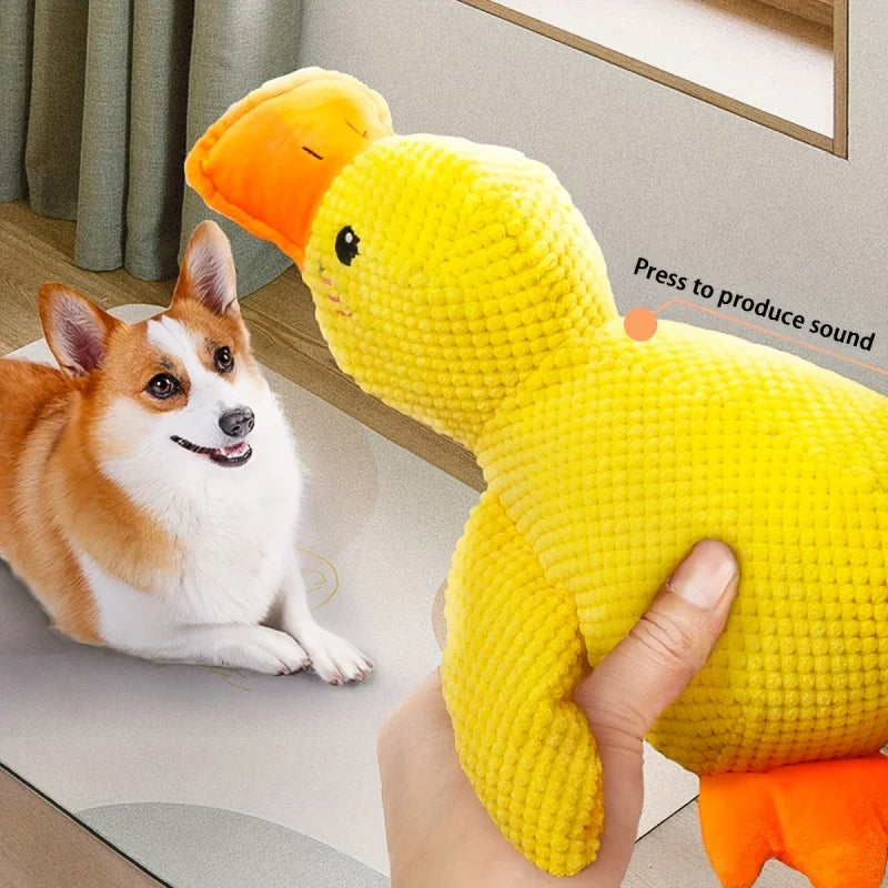 1Pc Large Duck-Shaped Squeaky Plush Toy