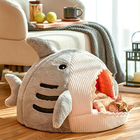 Premium Plush Shark-Shaped Pet Bed