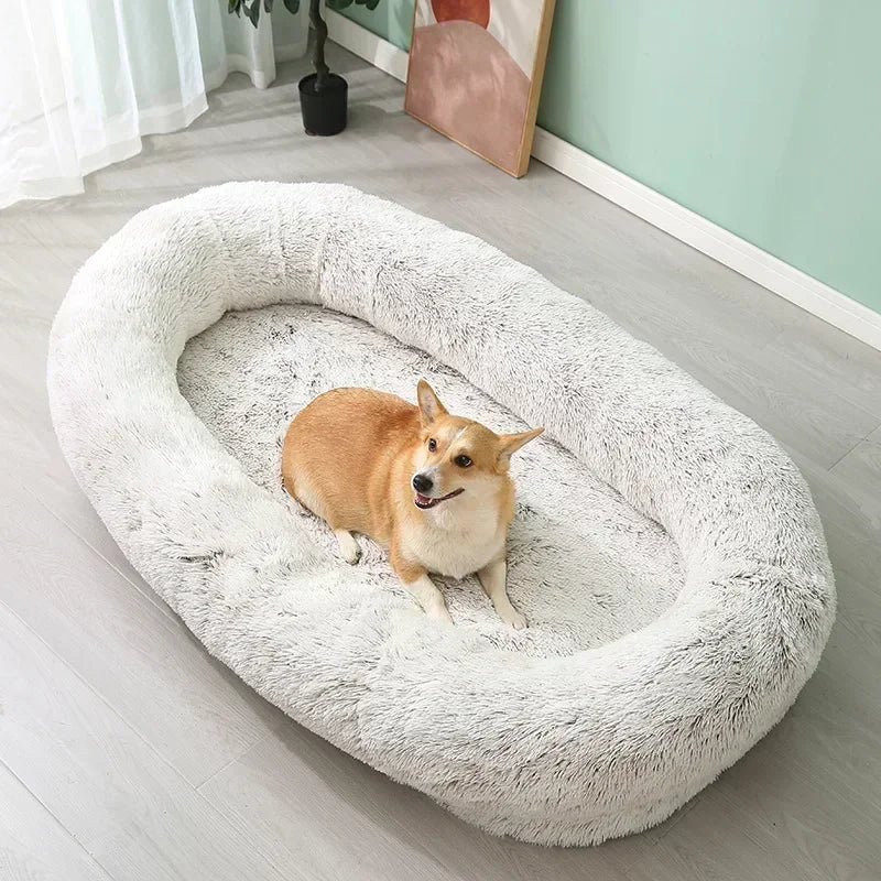 Plush Round Dog Bed - Winter Warm Sponge Pet Mattress and Kennel Supplies