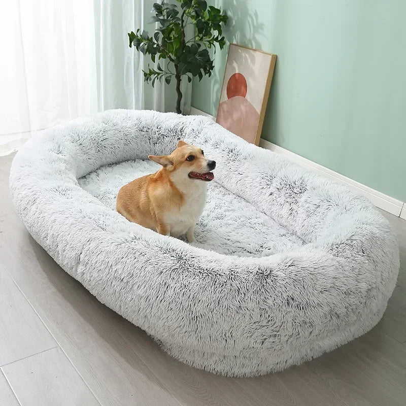 Plush Round Dog Bed - Winter Warm Sponge Pet Mattress and Kennel Supplies