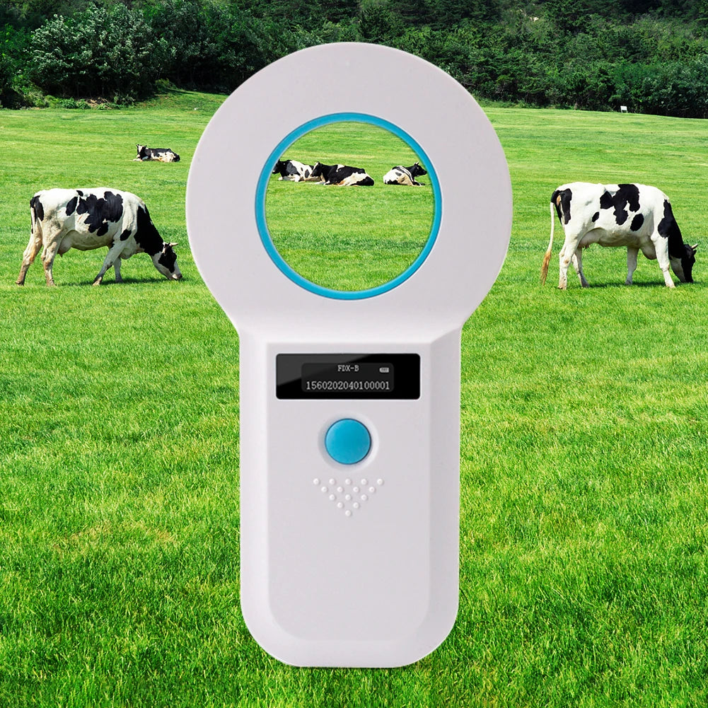 Handheld Animal RFID EMID Reader OLED Display EMID FDX-B(ISO11784/85) Animal Chip Scanner Pet Tag Scanner for Cat Dog Pet Animal