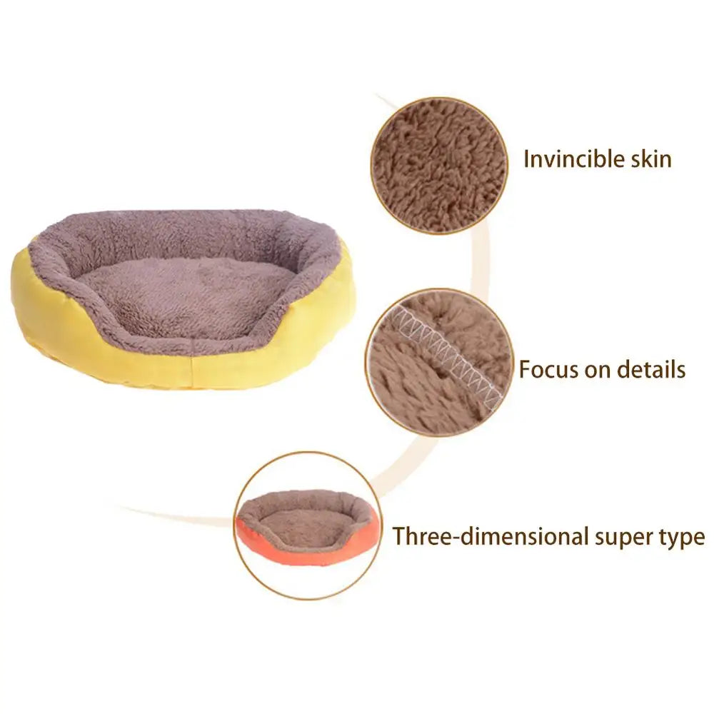 Super Soft Pet Bed Kennel Dog Round Cat Winter Warm Sleeping Bag Long Plush Puppy Cushion Mat Portable Cat Supplies 35/46 / 68cm