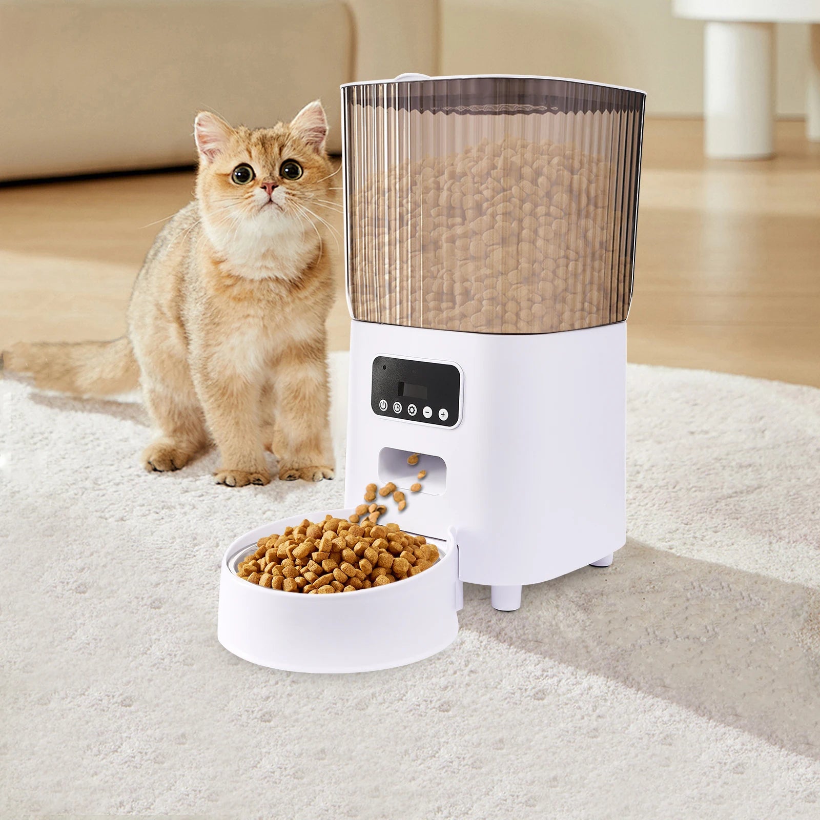 5l Automatic Feeder, Dog and Cat Food Bowl, Large Capacity Pet Food Storage Dispenser Container, Small Dog and Pet Accessories