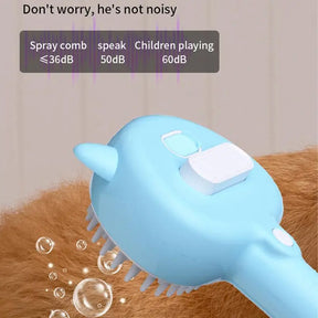 Steam Cat Brush 3 In 1 Pet Steamer Massage Brush Self-Cleaning Wet Cat Comb Water Tank Suitable For Dogs Cats Reduce Flying Hair