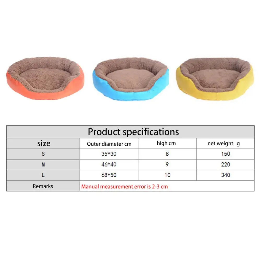 Super Soft Pet Bed Kennel Dog Round Cat Winter Warm Sleeping Bag Long Plush Puppy Cushion Mat Portable Cat Supplies 35/46 / 68cm