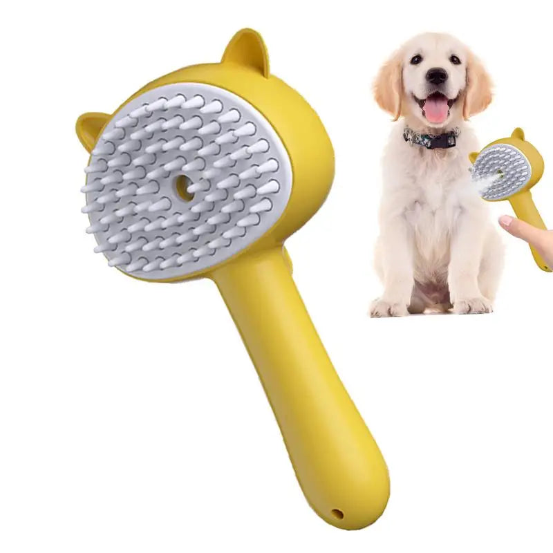 Steam Cat Brush 3 In 1 Pet Steamer Massage Brush Self-Cleaning Wet Cat Comb Water Tank Suitable For Dogs Cats Reduce Flying Hair