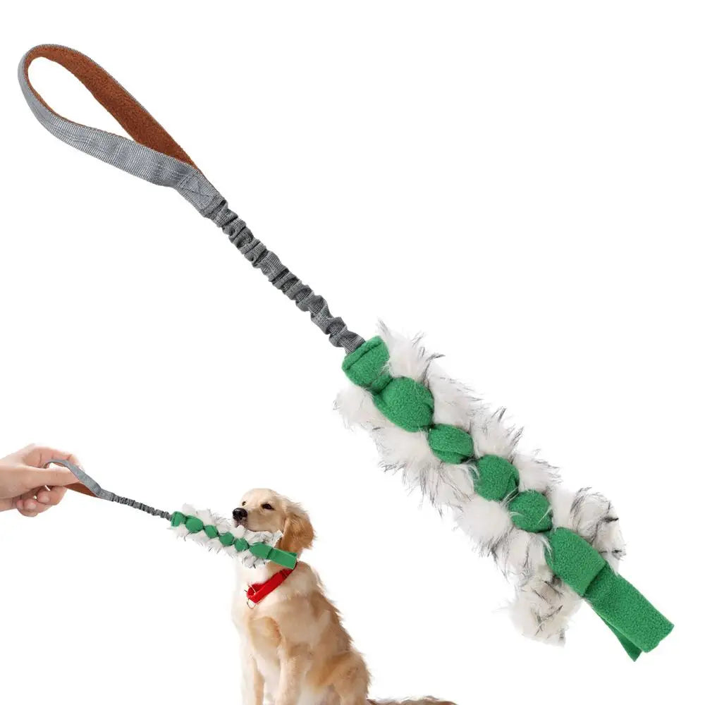 Dog Toy Rope Fun Squeaky Dog Chew Toys Pet Supplies Puppy Rope Toy with Elastic Drawstring Interactive Puppy Teething Toy for