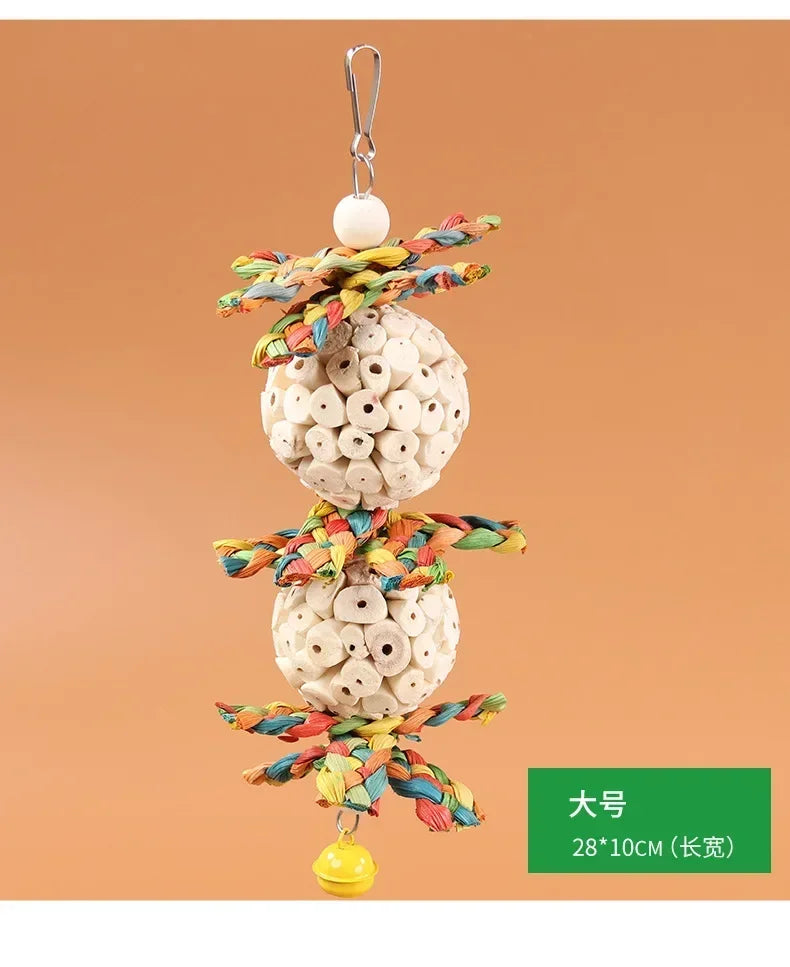 Parrot Tongcao Ball Bird Toy Biting Ball Bird Supplies Parrot Relief Toy Decompression Puzzle Toy Tengqiu Seeking Food