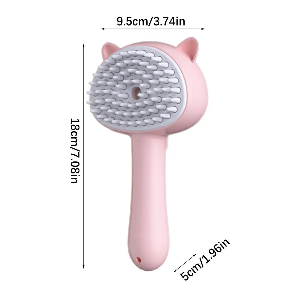 Steam Cat Brush 3 In 1 Pet Steamer Massage Brush Self-Cleaning Wet Cat Comb Water Tank Suitable For Dogs Cats Reduce Flying Hair