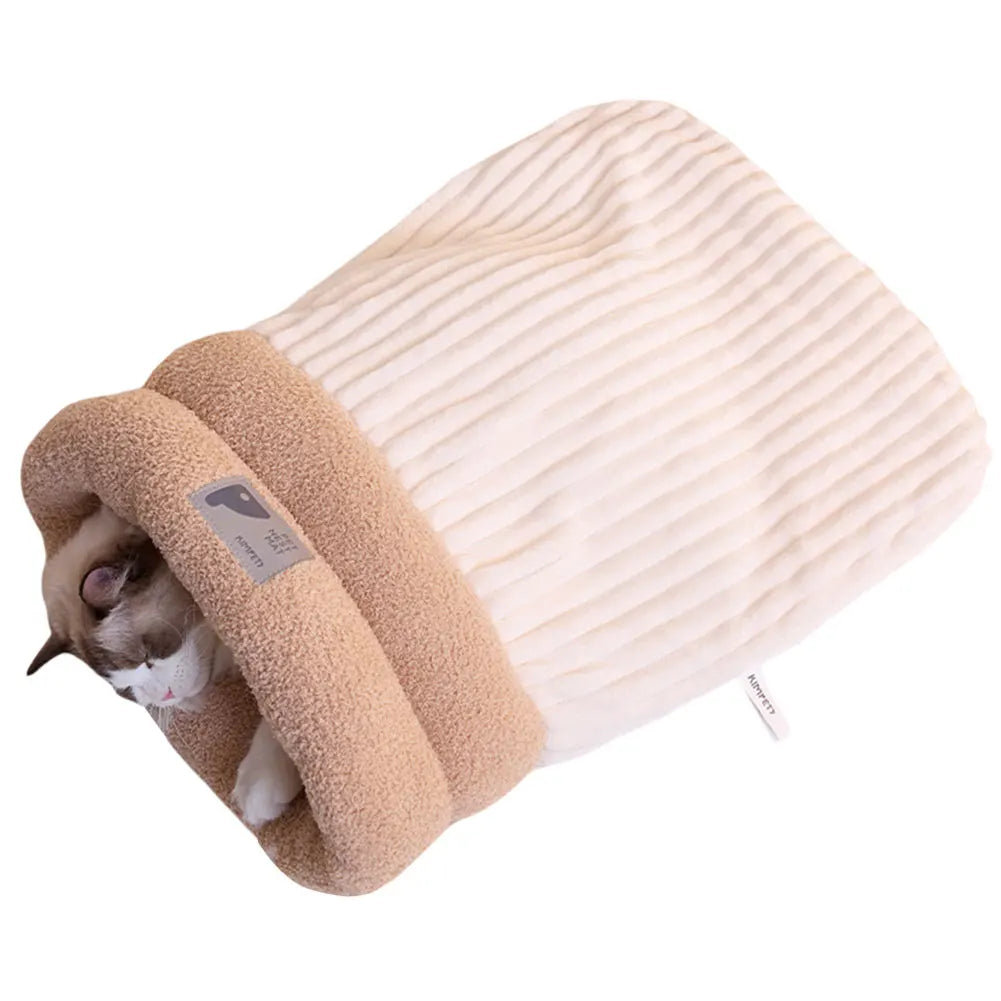 Cat Sleeping Bag Warm Funny Tunnel Cat Nest Soft Plush Cat Sack for 5-8kg Cat Accessories