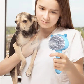 Steam Cat Brush 3 In 1 Pet Steamer Massage Brush Self-Cleaning Wet Cat Comb Water Tank Suitable For Dogs Cats Reduce Flying Hair