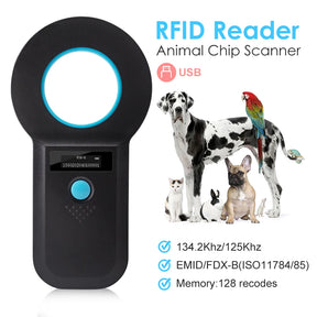 Handheld Animal RFID EMID Reader OLED Display EMID FDX-B(ISO11784/85) Animal Chip Scanner Pet Tag Scanner for Cat Dog Pet Animal