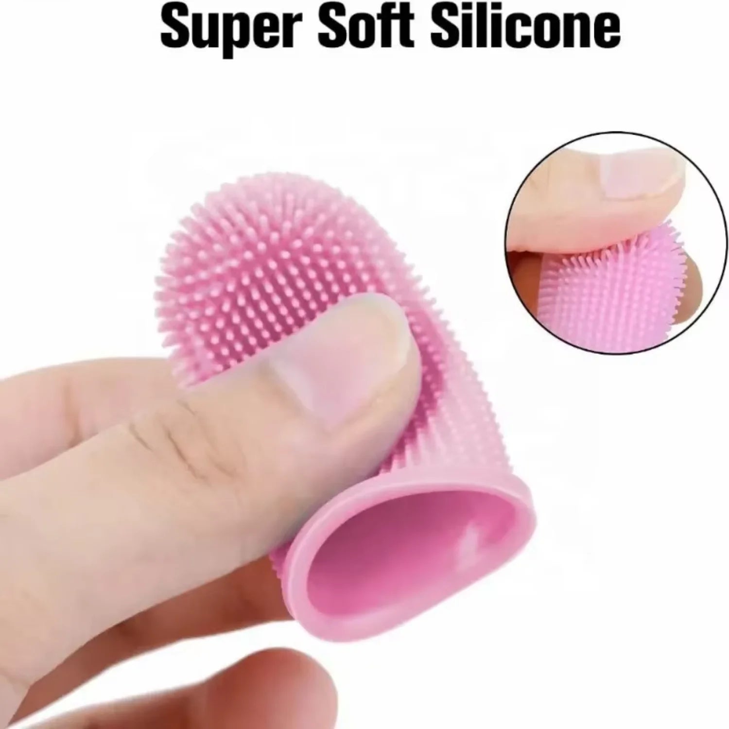 Silicone Dog Toothbrush Cleaning Tooth Ergonomic Dog Finger Brush with Surround Bristles