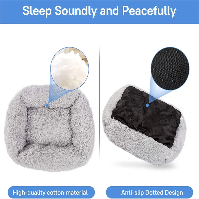 Luxury Square Dog Bed Plush