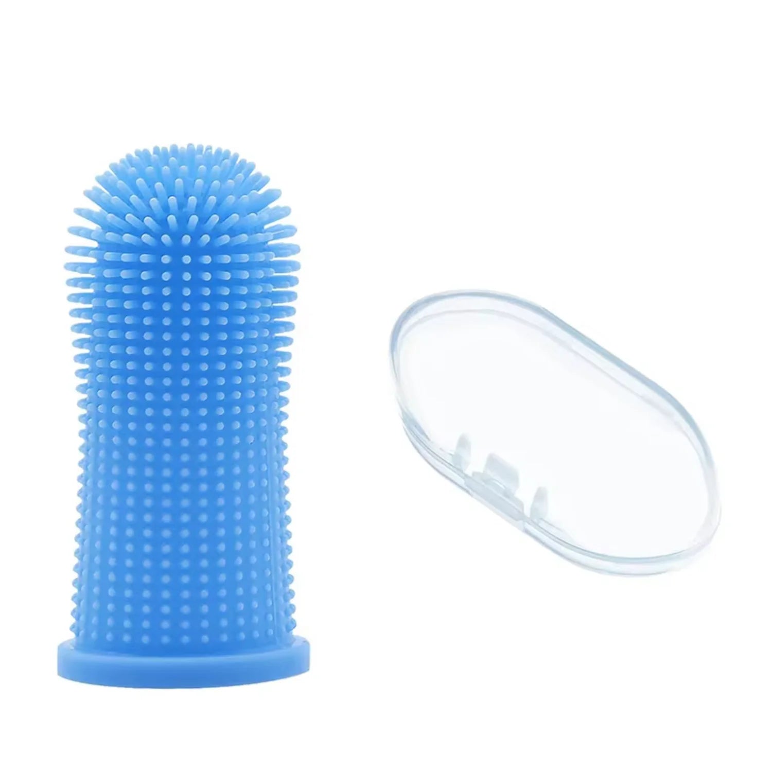 Silicone Dog Toothbrush Cleaning Tooth Ergonomic Dog Finger Brush with Surround Bristles