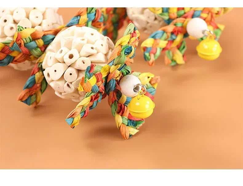 Parrot Tongcao Ball Bird Toy Biting Ball Bird Supplies Parrot Relief Toy Decompression Puzzle Toy Tengqiu Seeking Food