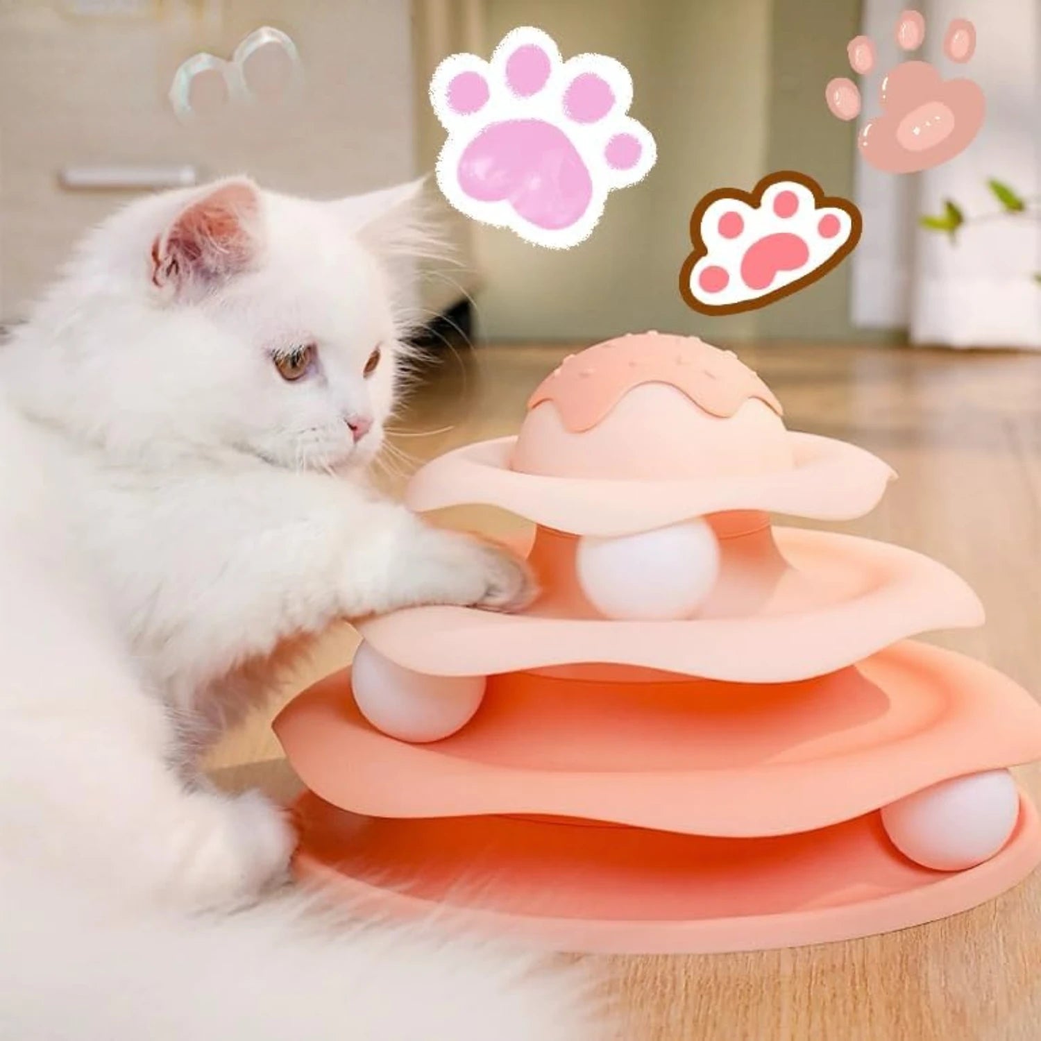 Interactive 3-Tier Cat Track Toy