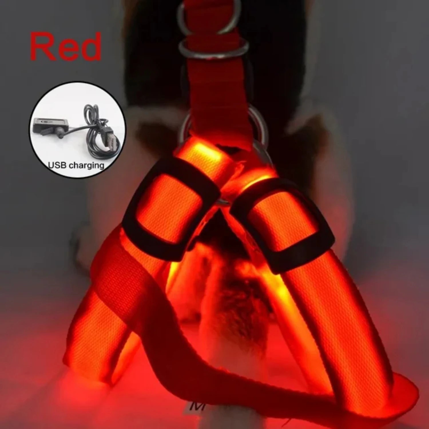 USB Rechargeable LED Dog Harness