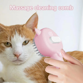 Steam Cat Brush 3 In 1 Pet Steamer Massage Brush Self-Cleaning Wet Cat Comb Water Tank Suitable For Dogs Cats Reduce Flying Hair