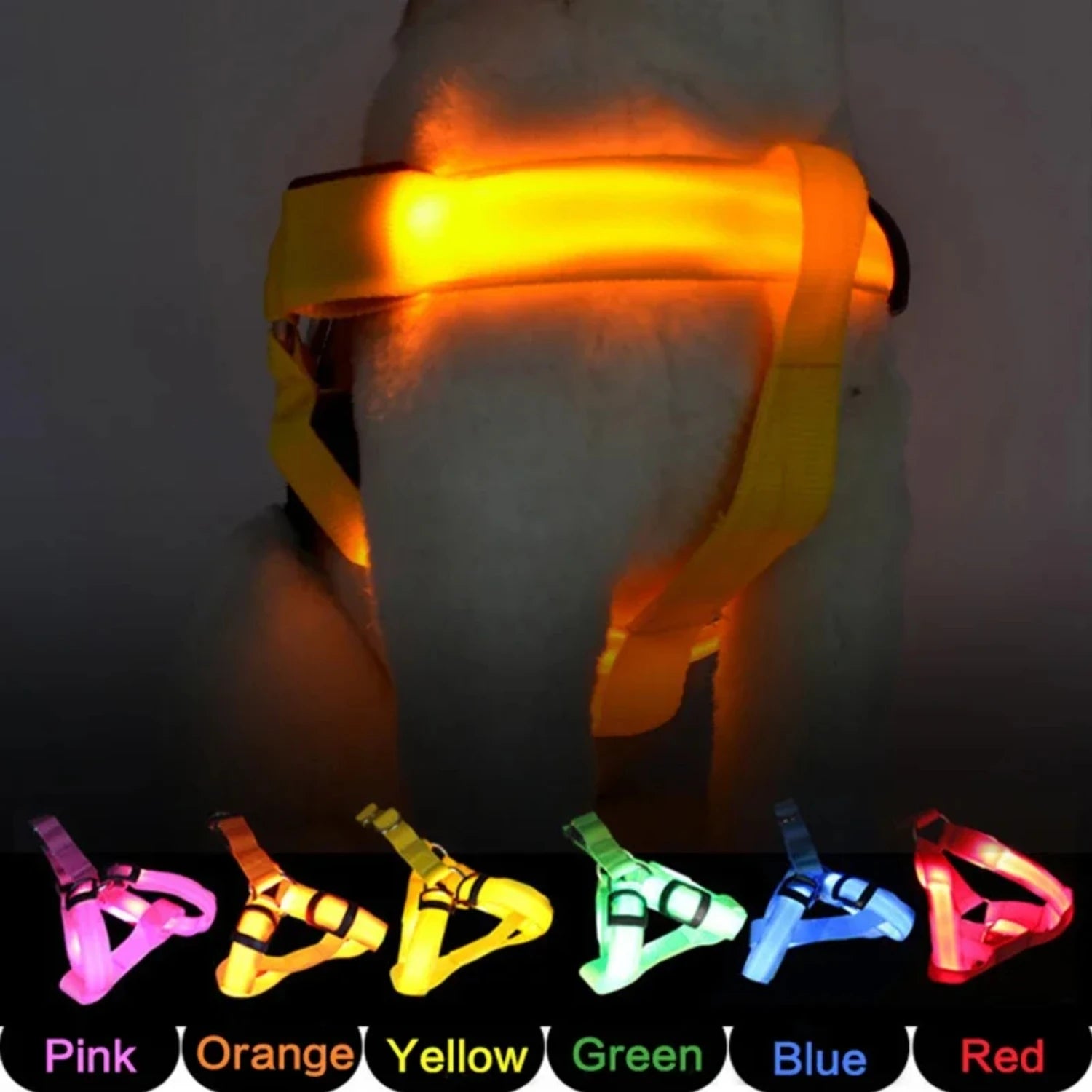 USB Rechargeable LED Dog Harness