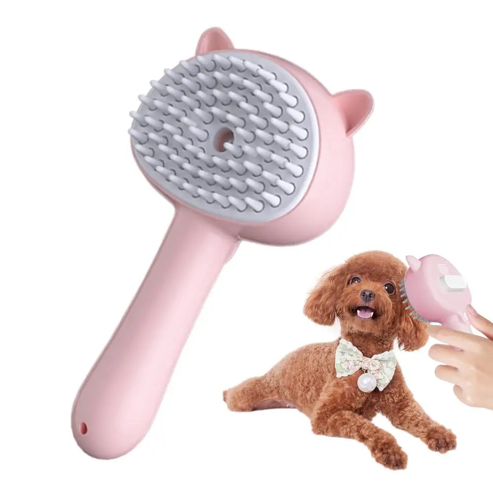 Steam Cat Brush 3 In 1 Pet Steamer Massage Brush Self-Cleaning Wet Cat Comb Water Tank Suitable For Dogs Cats Reduce Flying Hair