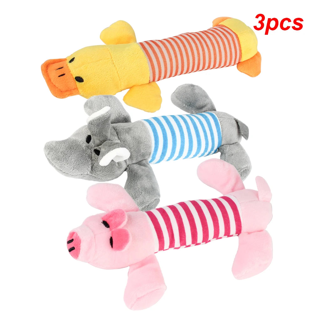 Elephant Duck Pig Squeaky Toys