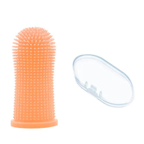 Silicone Dog Toothbrush Cleaning Tooth Ergonomic Dog Finger Brush with Surround Bristles