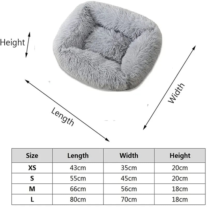 Luxury Square Dog Bed Plush