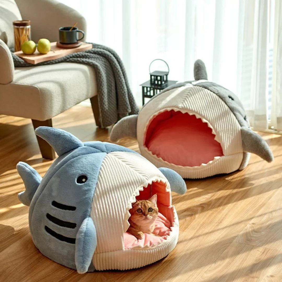 Premium Plush Shark-Shaped Pet Bed