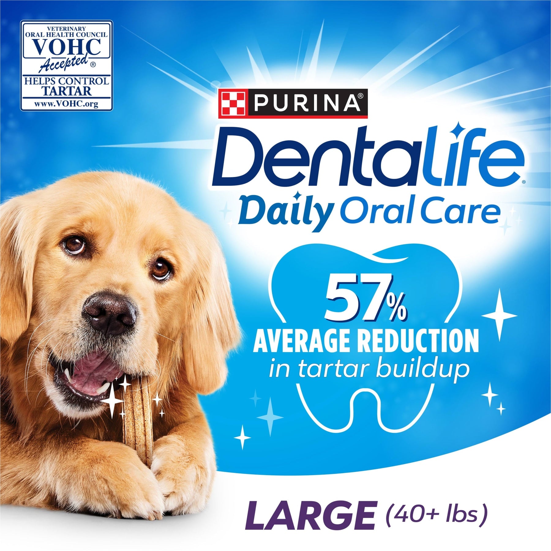 Purina Daily Oral Care Chicken Flavor Large Breed Dog Dental Chews – 20