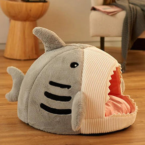 Premium Plush Shark-Shaped Pet Bed