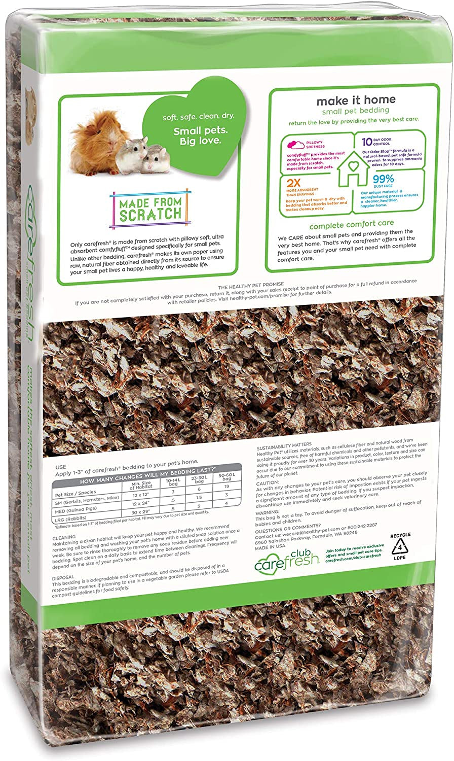 99% Dust-Free Natural Paper Small Pet Bedding with Odor Control, 30 L