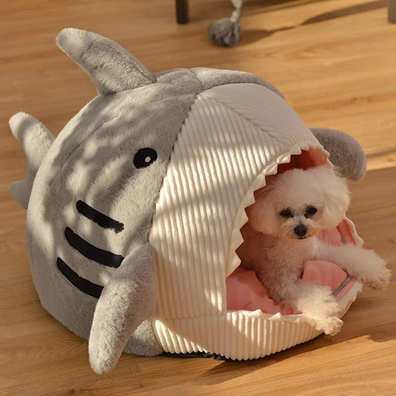 Premium Plush Shark-Shaped Pet Bed