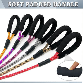 Heavy-Duty Nylon Dog Leash with Soft Padded Handle - Available in Multiple Lengths for Large, Medium, and Small Dogs